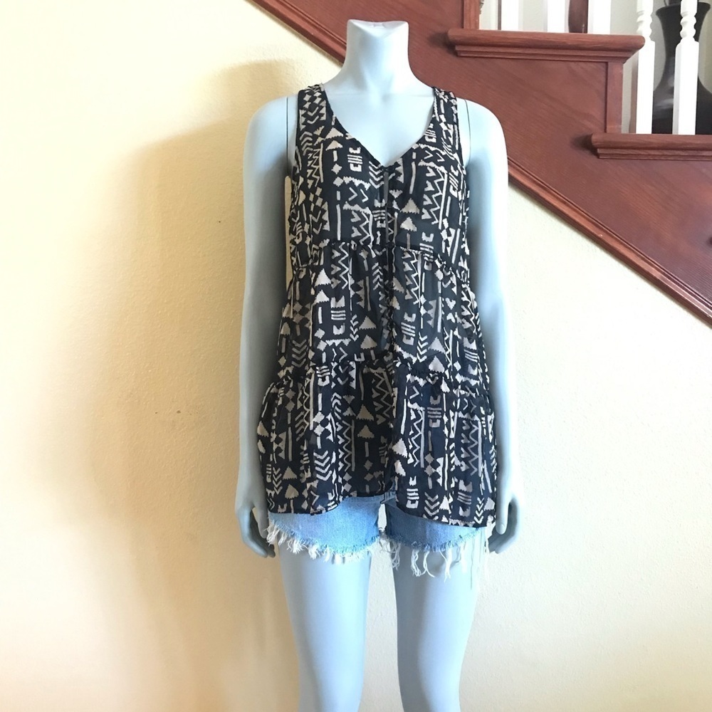 2000s Forever 21 Tribal Print Tunic Size Medium - Picture 3 of 4